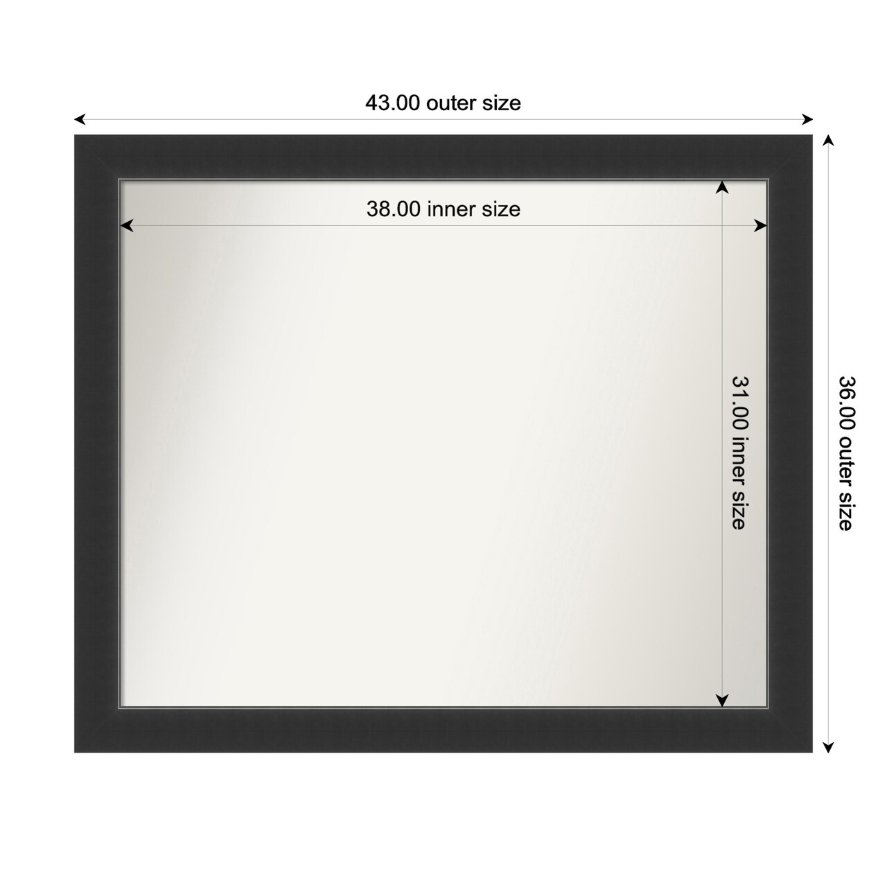 Corvino Black Non-Beveled Custom Framed Bathroom Vanity Wall Mirror